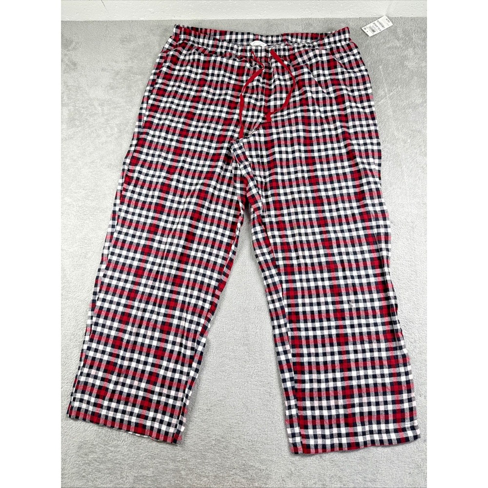 Charter Club Intimates Women's Buffalo Check Flannel Pajama Pants‎ Red XXL NWT